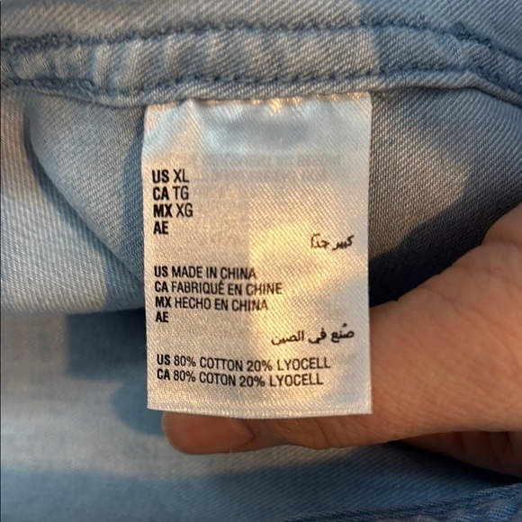 NWT INC International Concepts Light Blue Denim Shirt - XL - Picture 5 of 6